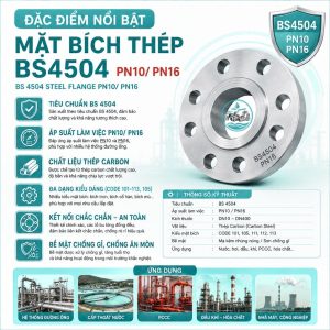 Đặc điểm nổi bật mặt bích thép BS 4504 PN10-PN16