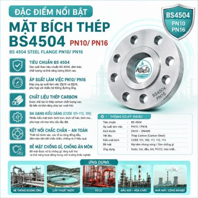 Đặc điểm nổi bật mặt bích thép BS 4504 PN10-PN16