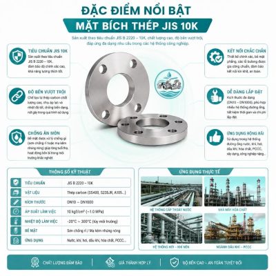 Đặc điểm nổi bật mặt bích tiêu chuẩn jis 10K