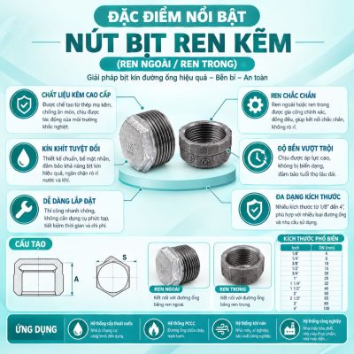 Đặc điểm nổi bật nút bịt thép ren kẽm