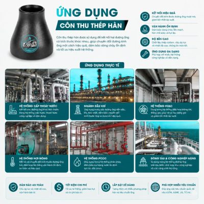 Ứng dụng côn thu thép hàn