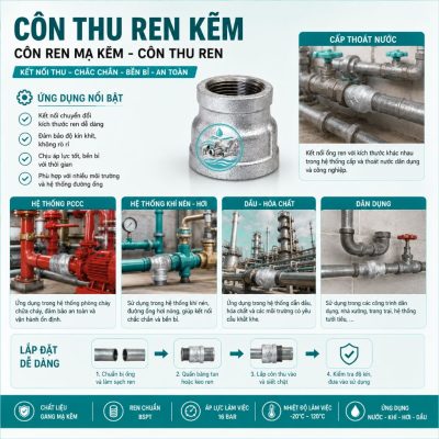 Ứng dụng côn thu thép kẽm