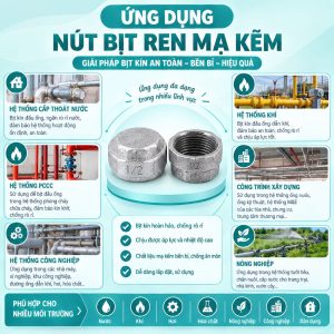 Ứng dụng đầu bịt ống ren kẽm