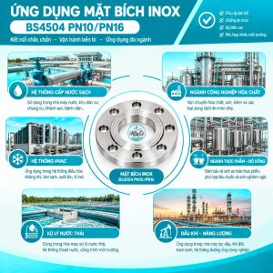 Ứng dụng mặt bích inox BS 4504 PN10 PN16
