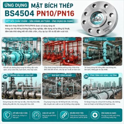 Ứng dụng mặt bích thép BS 4504 PN10-PN16