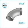 Cút hàn inox 304 DN25