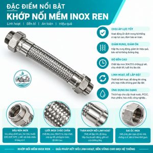 Đặc Khớp nối mềm inox ren
