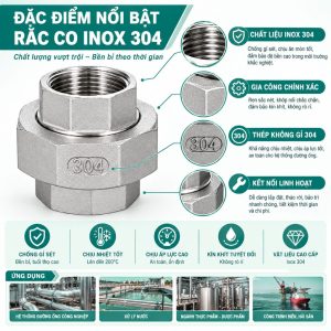 Đặc điểm nổi bật rắc co ren inox 304