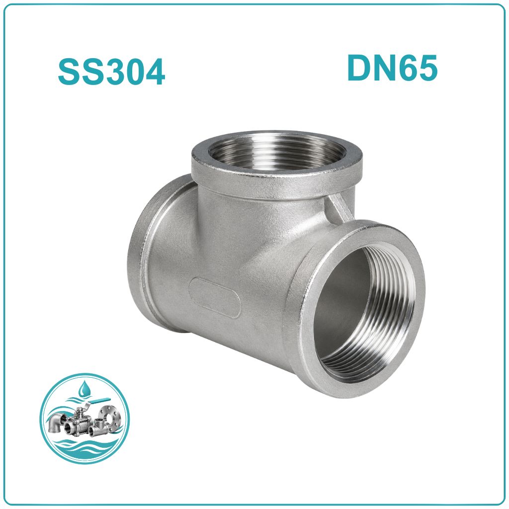 Tê ren inox 304 DN65