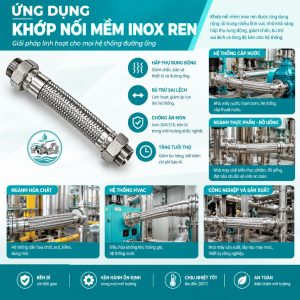 Ứng dụng Khớp nối mềm inox nối ren
