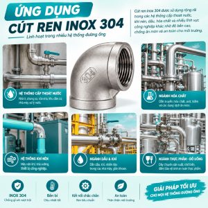 Ứng dụng cút inox 304 ren