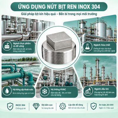 Ứng dụng nút bịt ren inox 304
