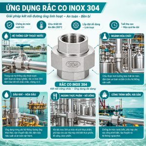 Ứng dụng rắc co inox 304